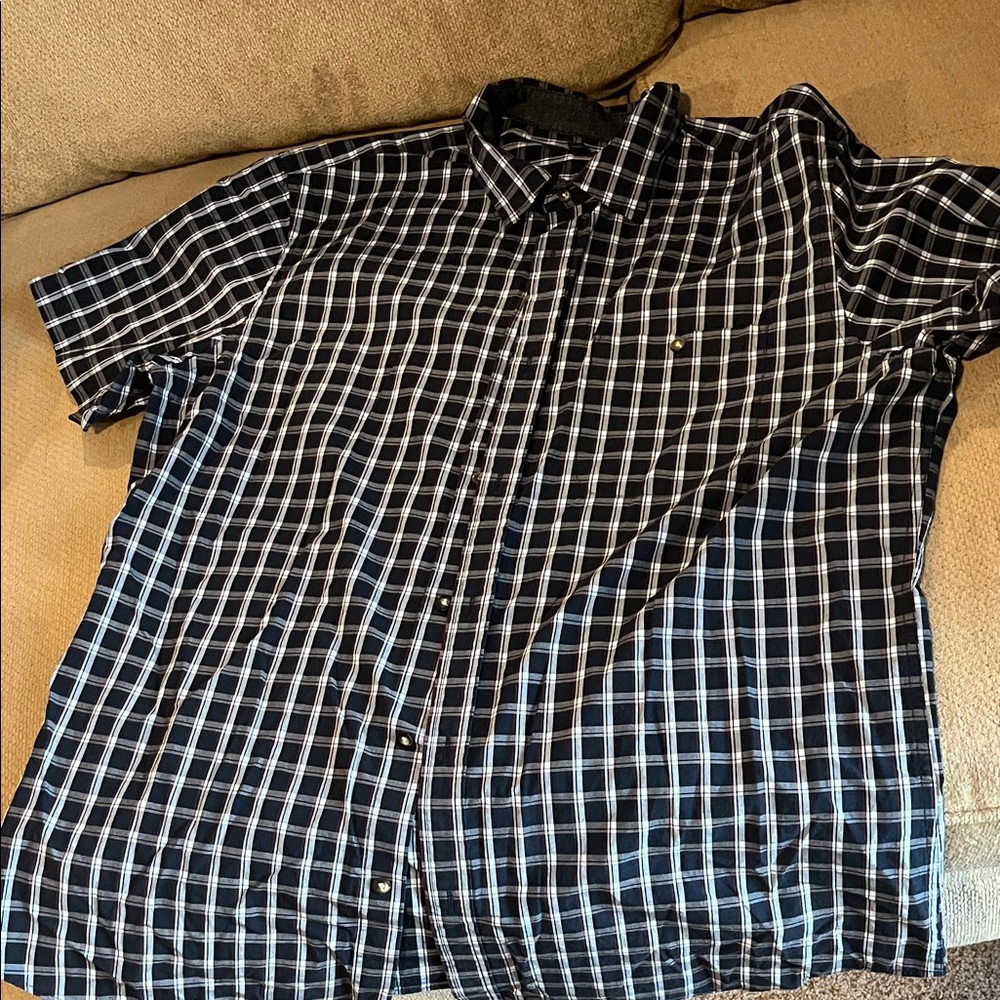 Banana Republic Navy and White Plaid Shirt